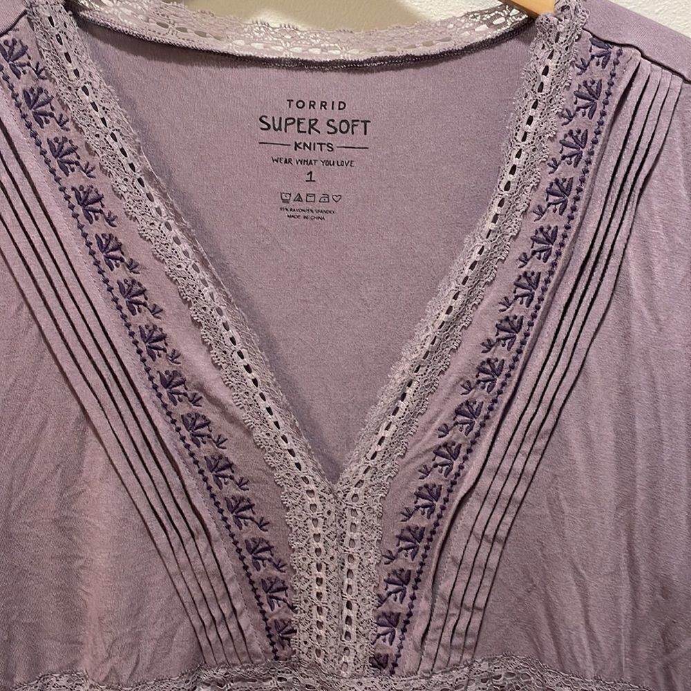 Torrid light purple super soft knit top - Picture 3 of 10